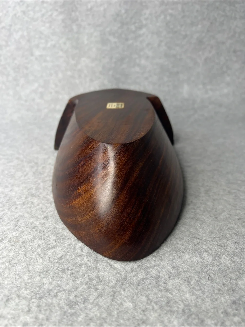 Crate&Barrel Vintage MCM Brown Acorn Wood Divided Serving Dish 12